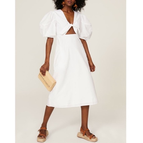 Rhode Greer White Midi Dress - Picture 3 of 9